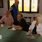 Fr.v Christer Mellgren, stående Gustav Edelstam, Dagge Issjö, Lillemor Green.